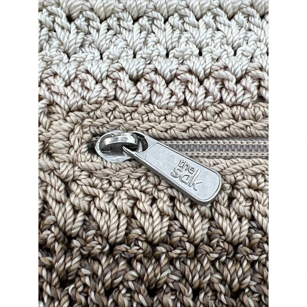 The Sak Riviera Beige Crochet Crossbody Bag Lined Boho Bohemian Summer Festival - Picture 7 of 16